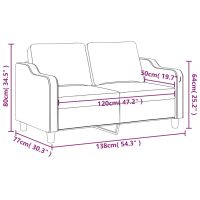 vidaXL 2-sitssoffa gräddvit 120 cm tyg - Bild 8