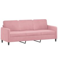 vidaXL 3-sitssoffa rosa 180 cm sammet - Bild 2