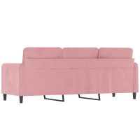 vidaXL 3-sitssoffa rosa 180 cm sammet - Bild 5