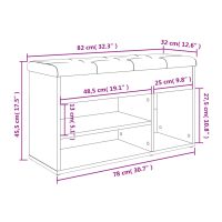 vidaXL Skobänk svart 82x32x45,5 cm konstruerat trä - Bild 11