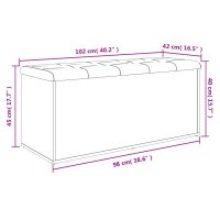 vidaXL Förvaringsbänk vit 102x42x45 cm konstruerat trä - Bild 10