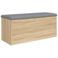 vidaXL Förvaringsbänk sonoma-ek 102x42x45 cm konstruerat trä - Bild 2