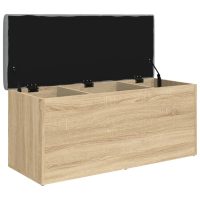 vidaXL Förvaringsbänk sonoma-ek 102x42x45 cm konstruerat trä - Bild 4