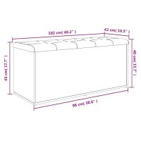 vidaXL Förvaringsbänk rökfärgad ek 102x42x45 cm konstruerat trä - Bild 10