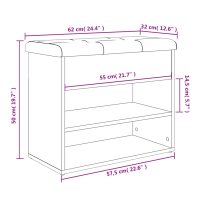 vidaXL Skobänk vit 62x32x50 cm konstruerat trä - Bild 11