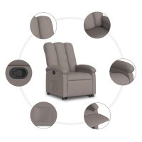 vidaXL Reclinerfåtölj med uppresningshjälp taupe tyg - Bild 7