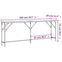 vidaXL Avlastningsbord sonoma ek 200x29x75 cm konstruerat trä - Bild 9