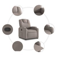 vidaXL Reclinerfåtölj taupe tyg - Bild 7