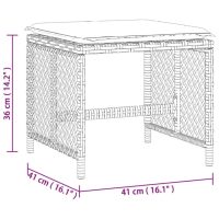 vidaXL Trädgårdspallar med dynor 4 st svart 41x41x36 cm konstrotting - Bild 11