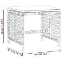 vidaXL Trädgårdspallar med dynor 4 st grå 41x41x36 cm konstrotting - Bild 11