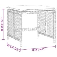 vidaXL Trädgårdspallar med dynor 4 st brun 41x41x36 cm konstrotting - Bild 11