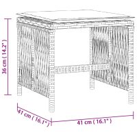 vidaXL Trädgårdspallar med dynor 4 st ljusgrå 41x41x36 cm konstrotting - Bild 11