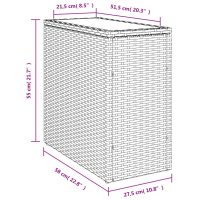 vidaXL Trädgårdsbord med glasskiva ljusgrå 58x27,5x55 cm konstrotting - Bild 11