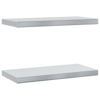 vidaXL Vägghyllor 2 st 50x23,5x3 cm silver rostfritt stål - Bild 2