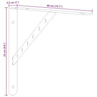 vidaXL Hyllfästen 4 st 40x2,5x25 cm svart rostfritt stål - Bild 10