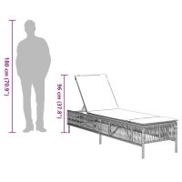 vidaXL Solsäng med dyna svart konstrotting - Bild 11