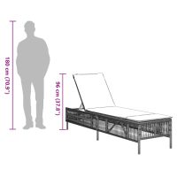 vidaXL Solsäng med dyna ljusgrå konstrotting - Bild 11