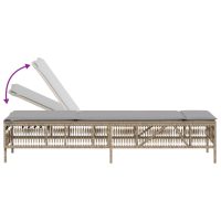 vidaXL Solsängar 2 st med bord beige konstrotting - Bild 7