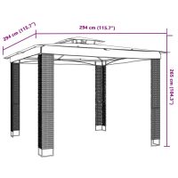 vidaXL Paviljong med dubbelt tak antracit 2,94x2,94 m stål - Bild 8