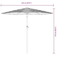 vidaXL Trädgårdsparasoll med stålstång blå 223x223x213 cm - Bild 11