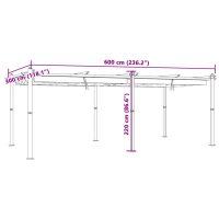 vidaXL Paviljong med infällbart tak gräddvit 3x6 m aluminium - Bild 11