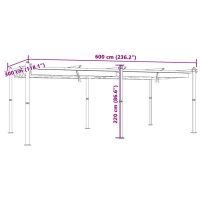 vidaXL Paviljong med infällbart tak taupe 3x6 m aluminium - Bild 11