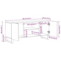 vidaXL Tv-bänk 105x34x46 cm massivt grovt mangoträ - Bild 10