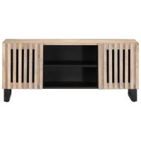 vidaXL Tv-bänk vit 105x34x46 cm massivt mangoträ - Bild 2