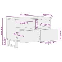 vidaXL Tv-bänk 70x34x46 cm massivt grovt mangoträ - Bild 11