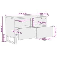 vidaXL Tv-bänk brun 70x34x46 cm massivt mangoträ - Bild 11