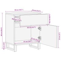 vidaXL Sängbord 50x34x60 cm massivt grovt mangoträ - Bild 10