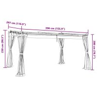 vidaXL Paviljong med nätväggar taupe 4x3 m stål - Bild 9