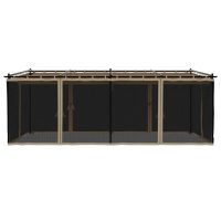 vidaXL Paviljong med nätväggar taupe 6x3 m stål - Bild 4