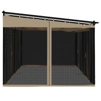 vidaXL Paviljong med nätväggar taupe 6x3 m stål - Bild 5