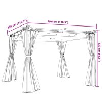 vidaXL Paviljong med draperi gräddvit 3x3 m stål - Bild 9