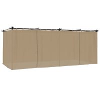 vidaXL Paviljong med draperi taupe 6x3 m stål - Bild 2