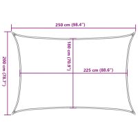 vidaXL Solsegel 160 g/m² rektangulär ljusgrå 2x2,5 m HDPE - Bild 10