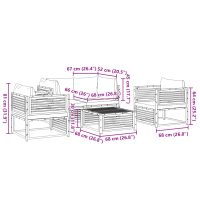vidaXL Soffgrupp för trädgården med dynor 5 delar massivt akaciaträ - Bild 11