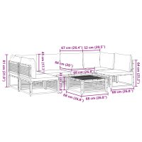 vidaXL Soffgrupp för trädgården med dynor 7 delar massivt akaciaträ - Bild 12