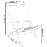 vidaXL Hopfällbara trädgårdsstolar 6 st taupe tyg och massivt trä - Bild 11