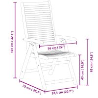 vidaXL Justerbara trädgårdsstolar 4 st 56x72x107 cm massivt akaciaträ - Bild 9