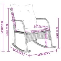 vidaXL Gungstol för trädgården med dynor beige konstrotting - Bild 8