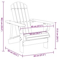 vidaXL Adirondackstol vit 69x85x90,5 cm massivt granträ - Bild 8