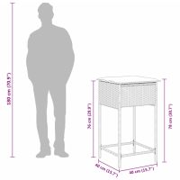 vidaXL Bargrupp för trädgården 3 delar med dynor konstrotting svart - Bild 9