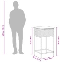 vidaXL Bargrupp för trädgården med dynor 3 delar grå konstrotting - Bild 9