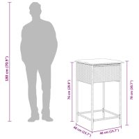 vidaXL Bargrupp för trädgården 5 delar med dynor grå konstrotting - Bild 9