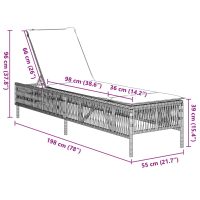 vidaXL Solsängar med dynor 2 st beige konstrotting - Bild 11