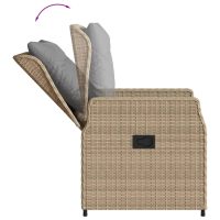 vidaXL Bistrogrupp med dynor 3 delar beige konstrotting - Bild 6