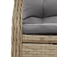 vidaXL Bistrogrupp med dynor 3 delar beige konstrotting - Bild 7