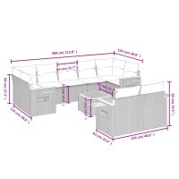 vidaXL Loungegrupp 10 delar med svarta dynor konstrotting - Bild 3